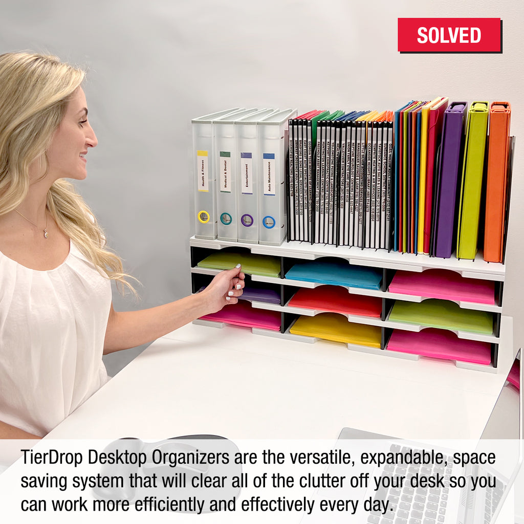 Ultimate Office Desktop Organizer File Sorter Letter Trays and A Hanging File Rack All in One for Fast and Easy Access to All of Your Forms