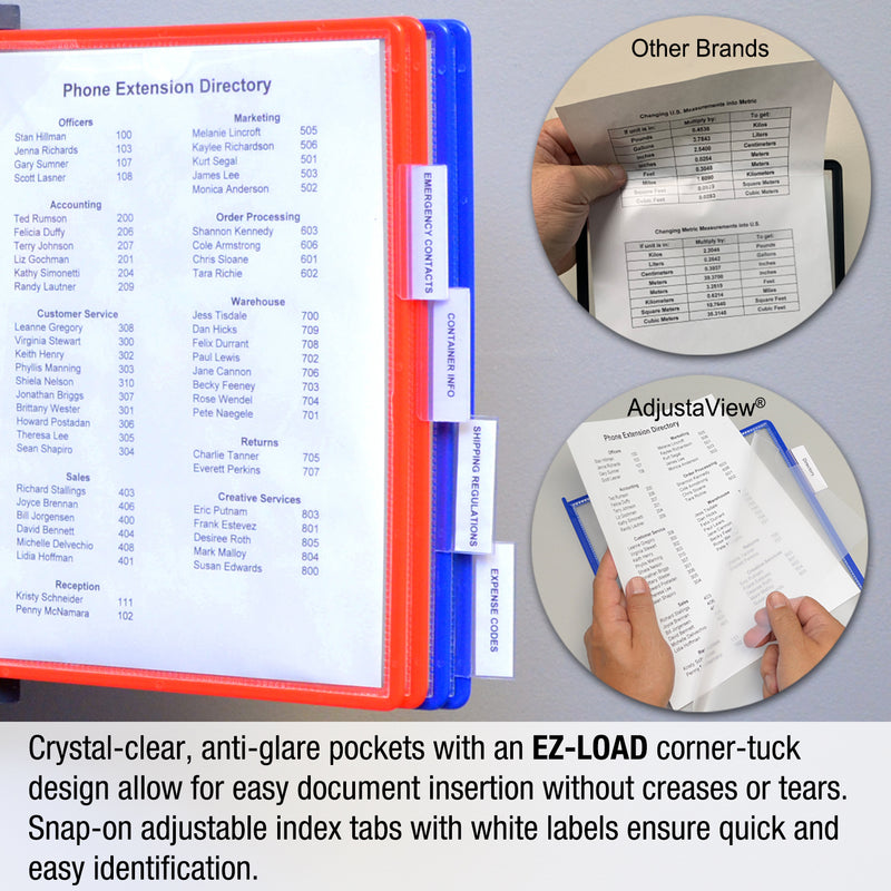 Ultimate Office AdjustaView™ 10-Pocket Wall Reference Organizer with EZ-LOAD Pockets