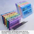 Ultimate Office PocketFile™ Clear Poly Document Folder Project Pockets, 3rd-Cut, Letter Size, in 6 Assorted Colors (Purple, Orange, Green, Red, Yellow, Blue), Set of 18