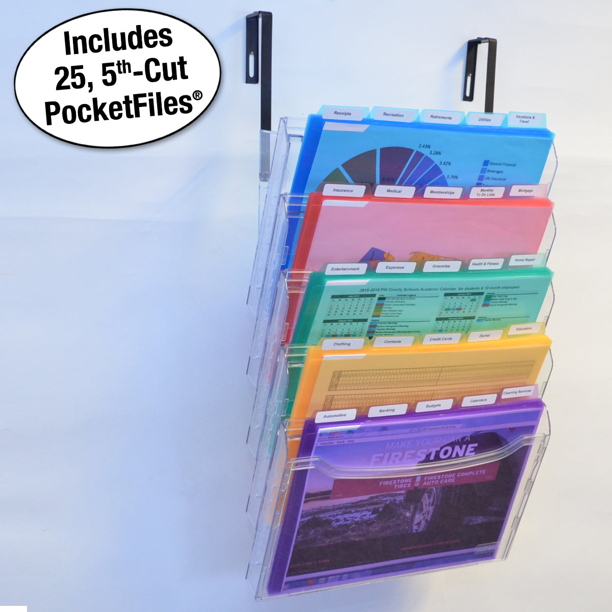 Ultimate Office Mini Mesh Desktop File Box Portable Project Organizer Complete with 25, 5th-Cut PocketFiles