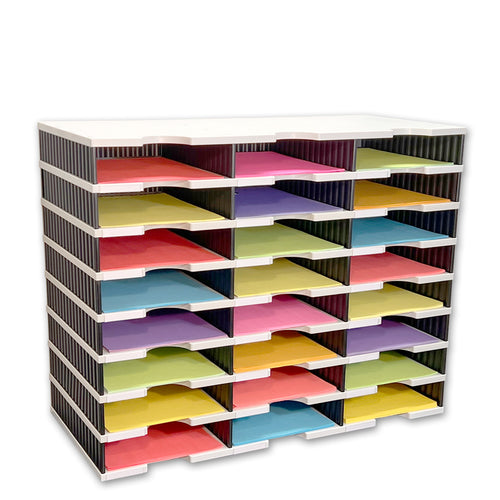Desktop Organizer 12 Letter Tray Sorter Plus Riser Storage Base & 3 Storage  Drawers – Ultimate Office