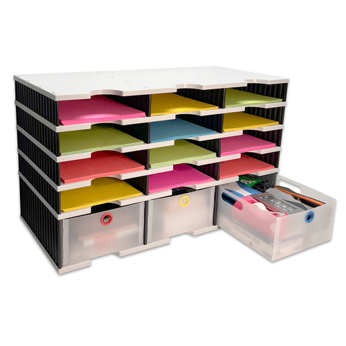 Ultimate Office TierDrop Topper 8 Slot Vertical File Organizer and Sorter with 9 Dividers That Adjust in 1 inch Increments. Converts Into A Hanging