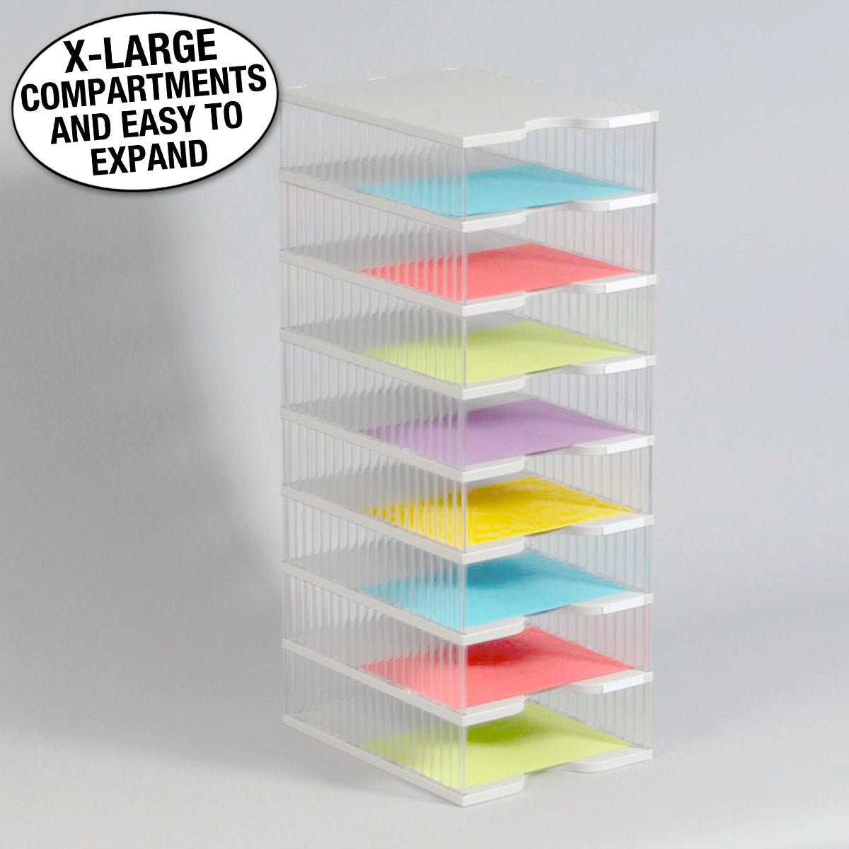 Desktop Organizer 9 Letter Tray Sorter With 8 Slot Vertical File Topper -  Ultimate Office TierDrop Organizer Stores All of Your Documents Files