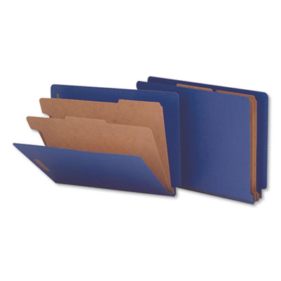 Six-Section Colored Pressboard End Tab Classification Folders, Letter (box  of 10)