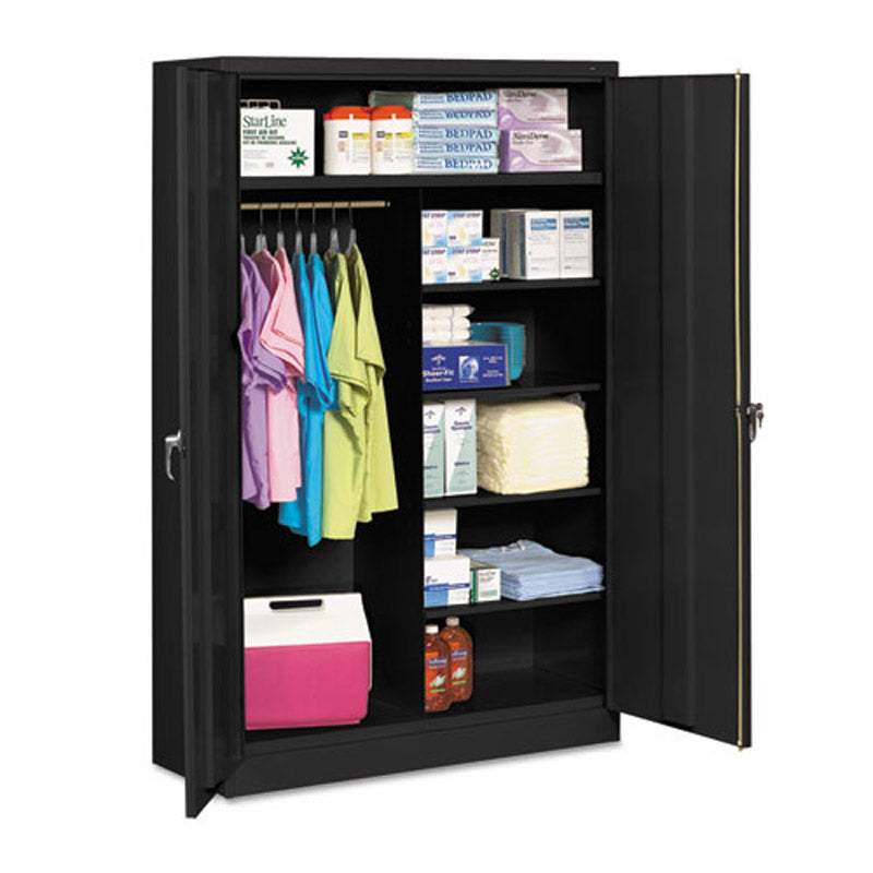 Classic Series Combination Storage Cabinet with Adjustable Shelves in Putty  (36 in. W x 72 in. H x 24 in. D)