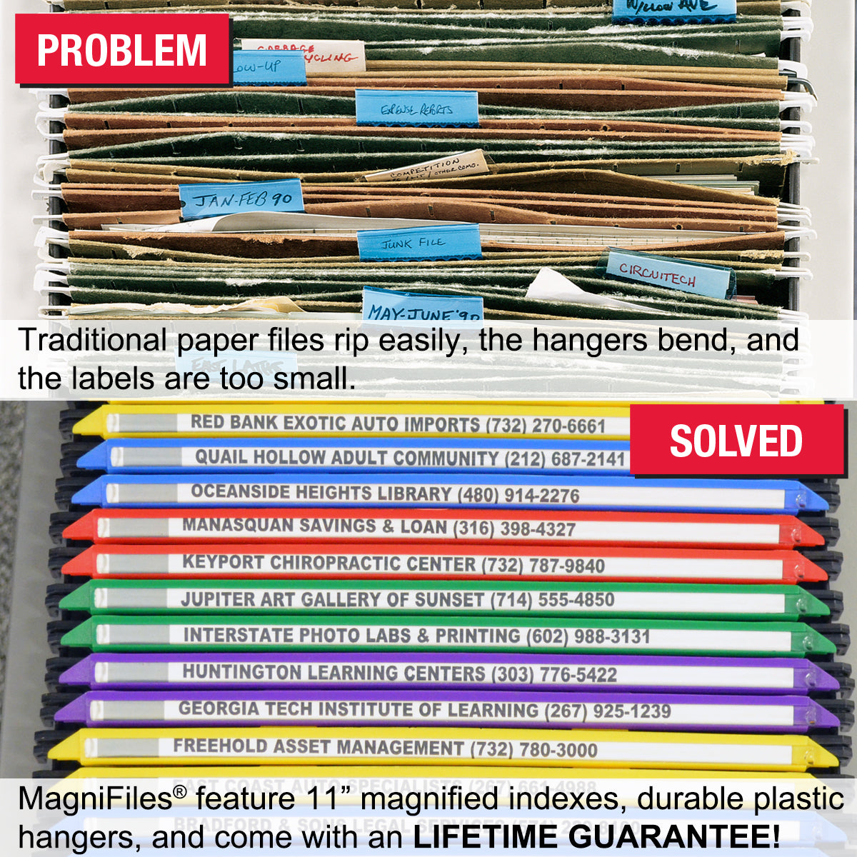 MagniFile® Sliding Bars for securing report covers