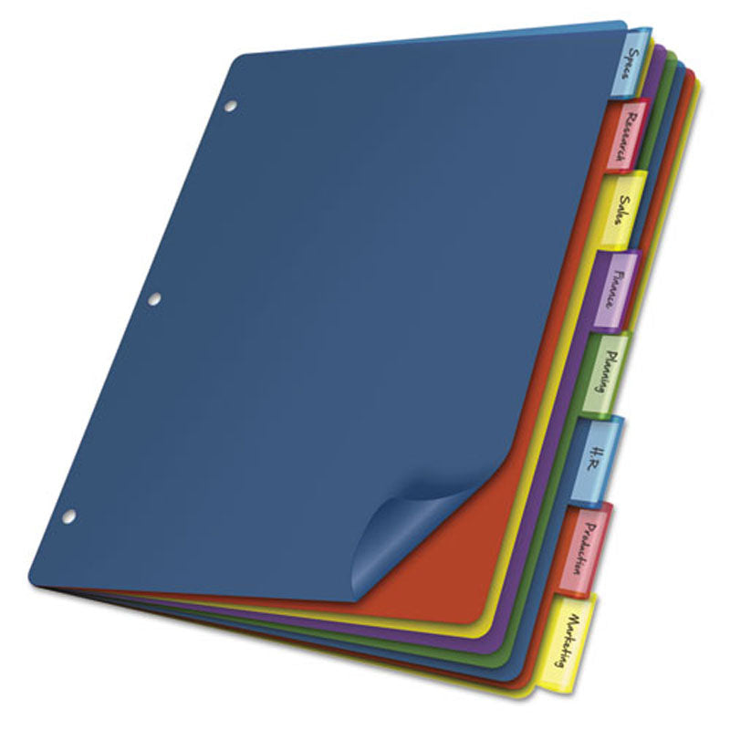 Poly Index Dividers w/ 8 Tabs, Letter, Assorted | Ultimate Office